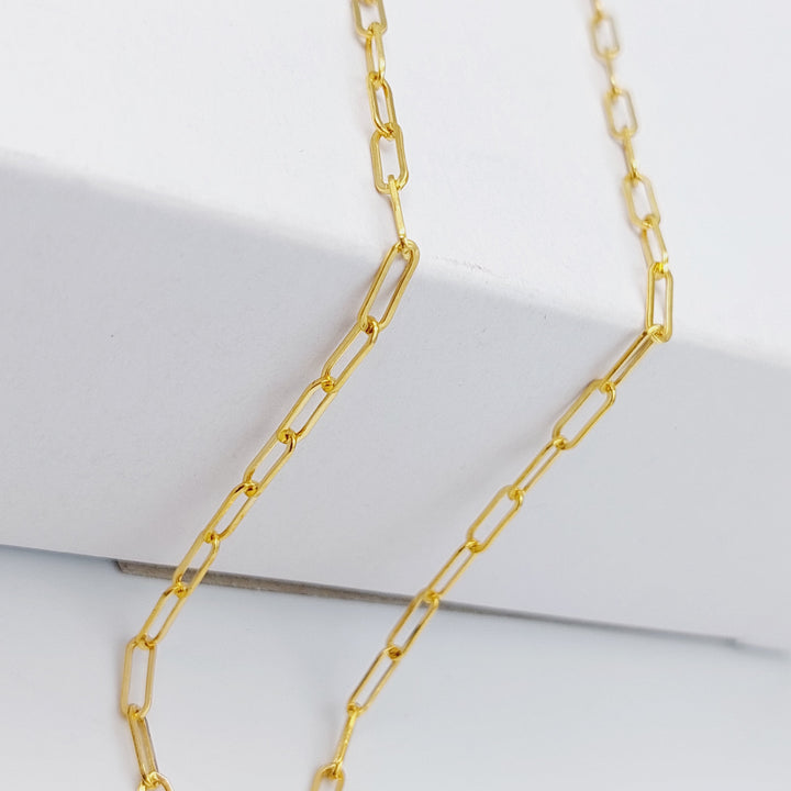 21K Gold 40cm Thin Paperclip Chain by Saeed Jewelry - Image 4