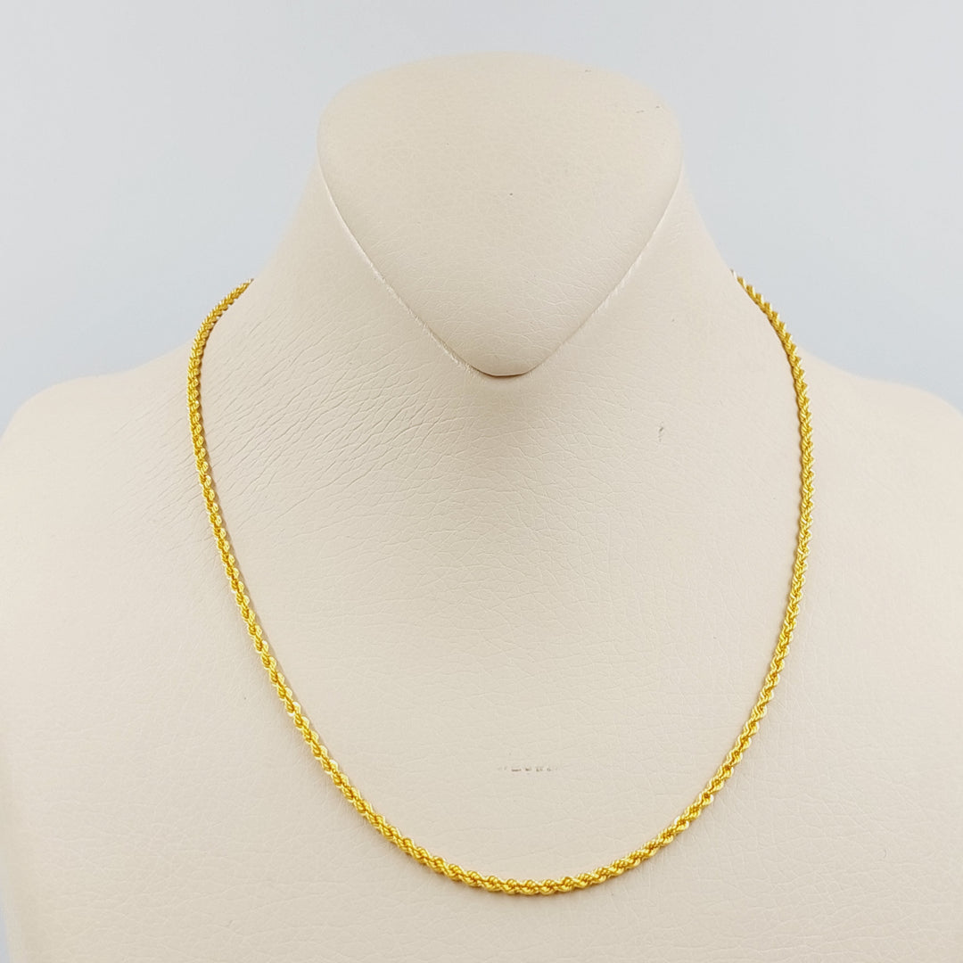 Rhin Rope Chain 21K 40cm Thin Rope Chain – Saeed Jewelry