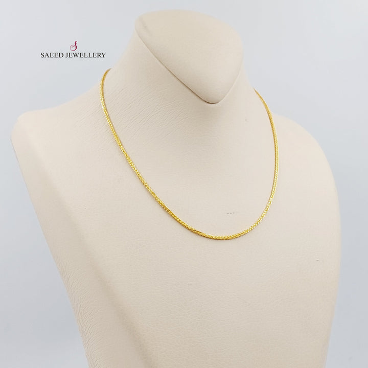 21K Gold 40cm Thin Franco Chain by Saeed Jewelry - Image 2