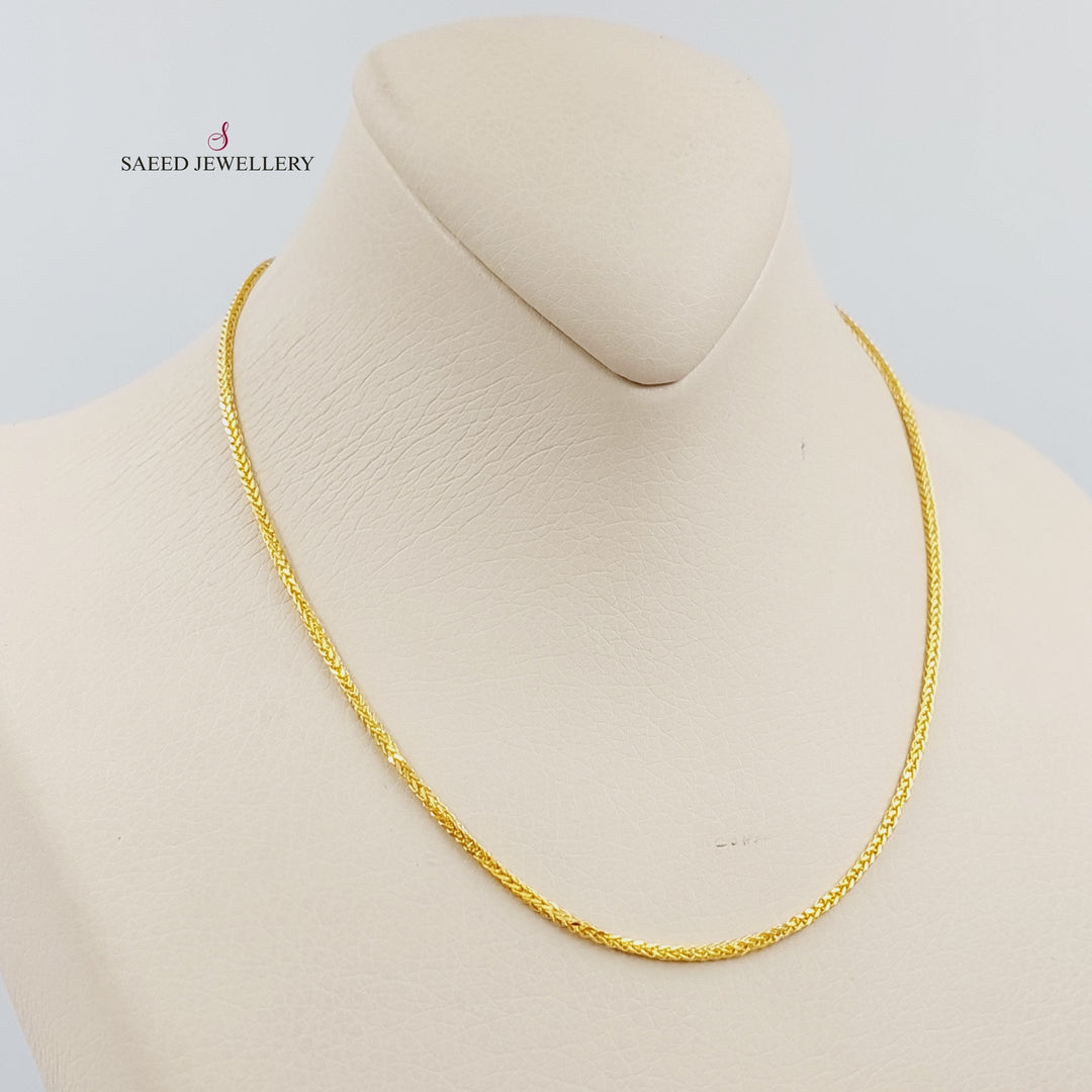 21K Gold 40cm Thin Franco Chain by Saeed Jewelry - Image 4