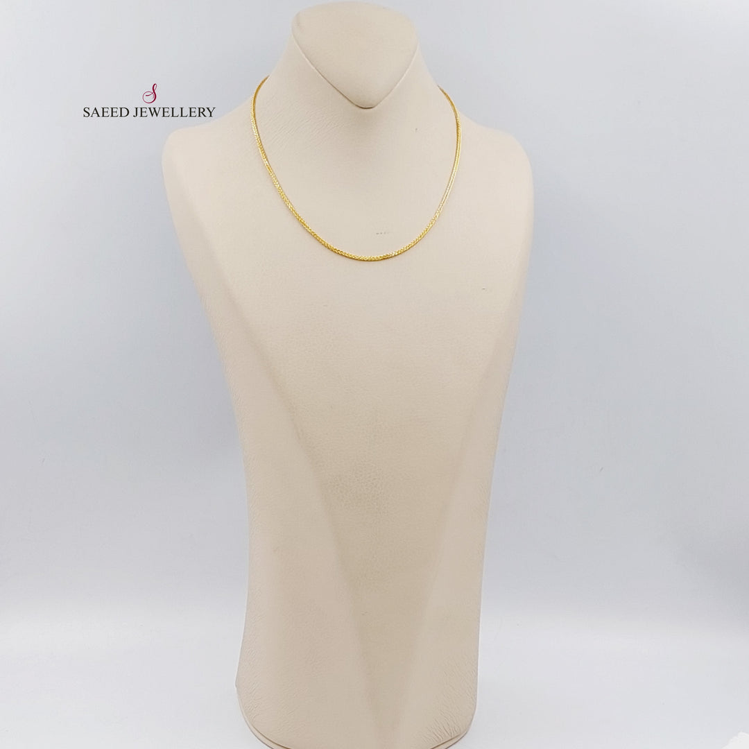 21K Gold 40cm Thin Franco Chain by Saeed Jewelry - Image 8