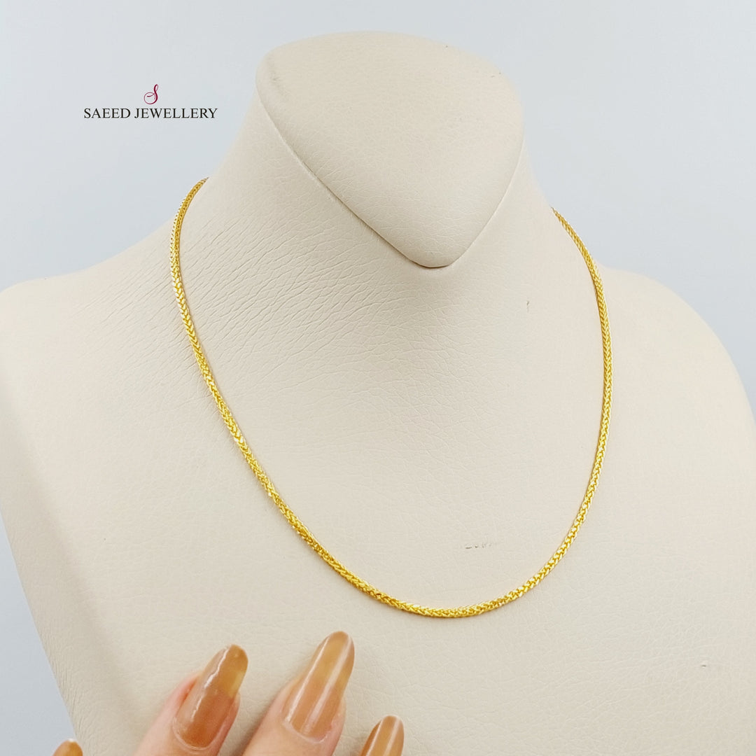 21K Gold 40cm Thin Franco Chain by Saeed Jewelry - Image 1