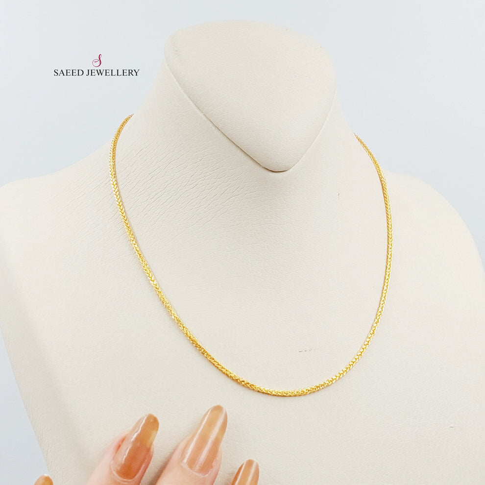 21K Gold 40cm Thin Franco Chain by Saeed Jewelry - Image 2