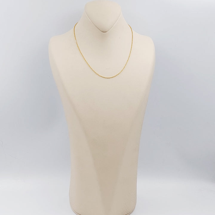 21K Gold 40cm Thin Zarad Chain by Saeed Jewelry - Image 3