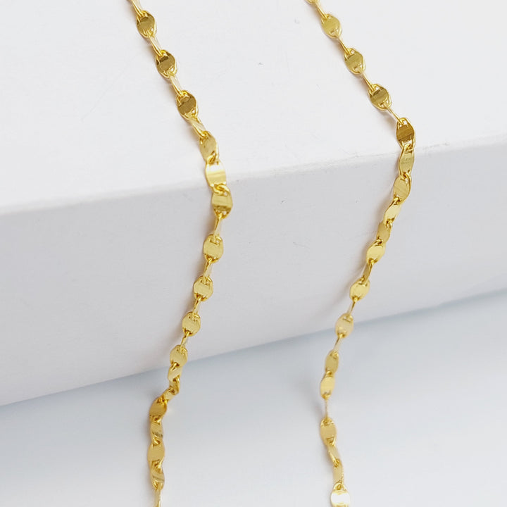 21K Gold 45cm Blade Chain by Saeed Jewelry - Image 4