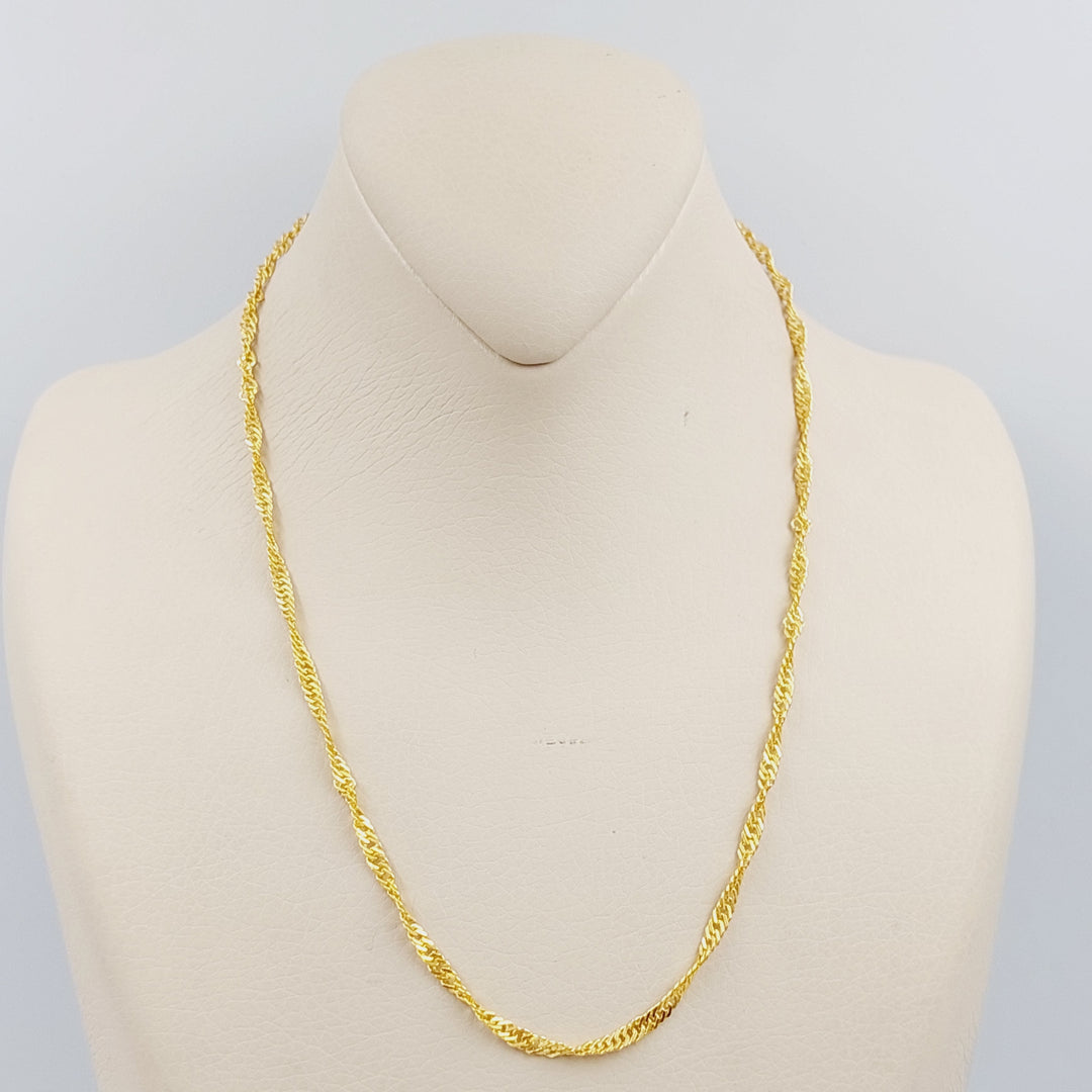 21K Gold 45cm Singapore Chain by Saeed Jewelry - Image 1