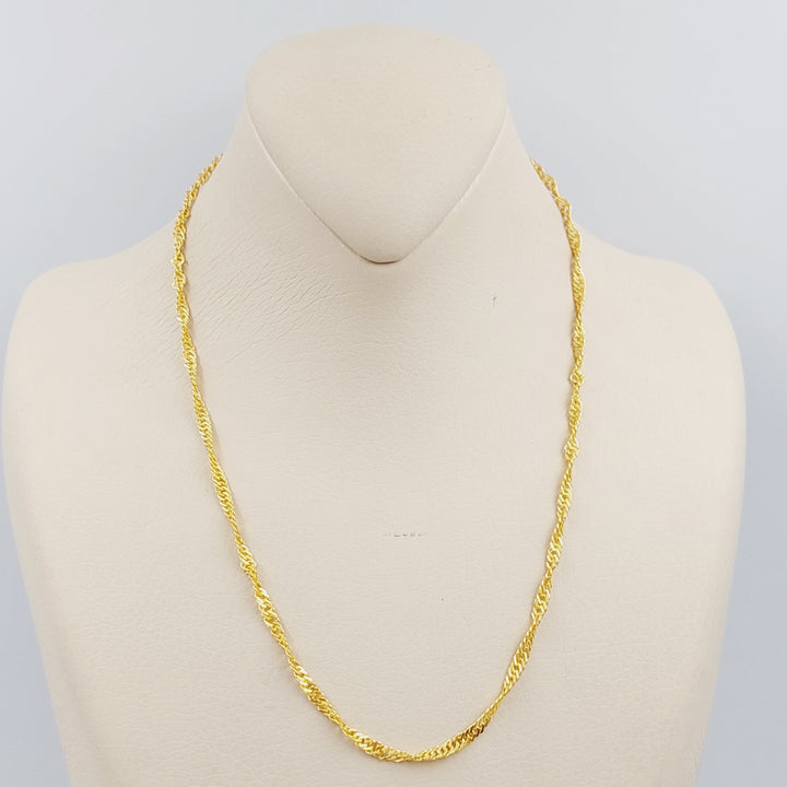 21K Gold 45cm Singapore Chain by Saeed Jewelry - Image 1