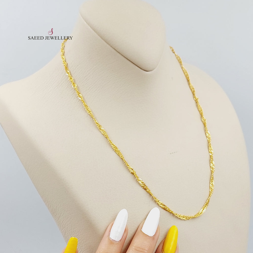 21K Gold 45cm Singapore Chain by Saeed Jewelry - Image 2