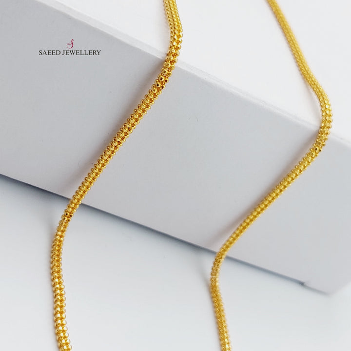 21K 45cm Malaysian  Medium Thickness Chain Made of 21K Yellow Gold by Saeed Jewelry-سنسال-ماليزي-45-سم-متوسط-السماكة