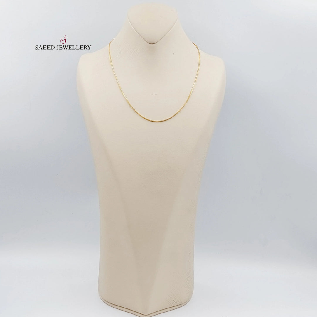 21K Gold 1.5mm Malaysian Chain by Saeed Jewelry - Image 3