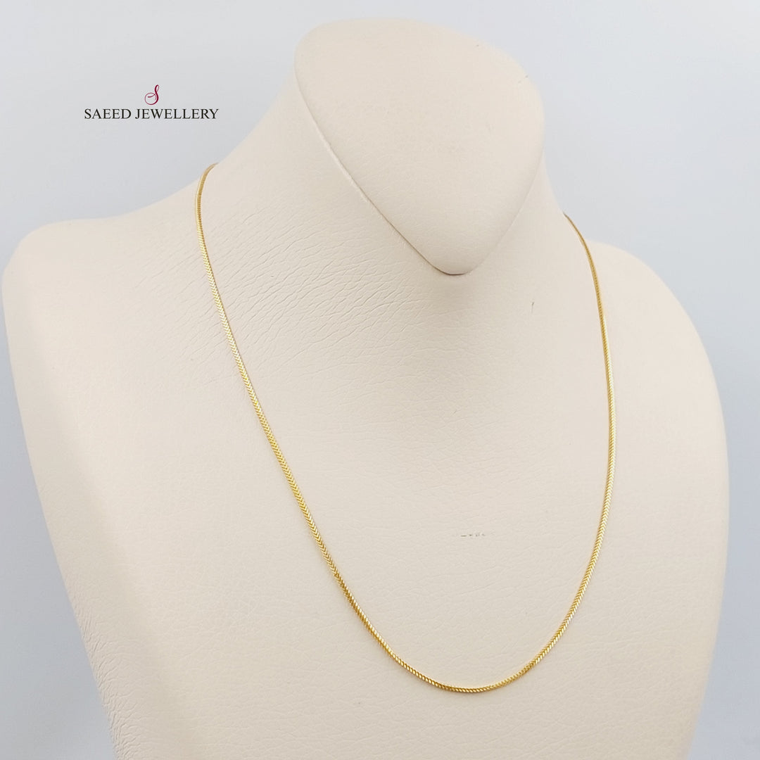 21K Gold 45cm Malaysian Thin Chain by Saeed Jewelry - Image 1