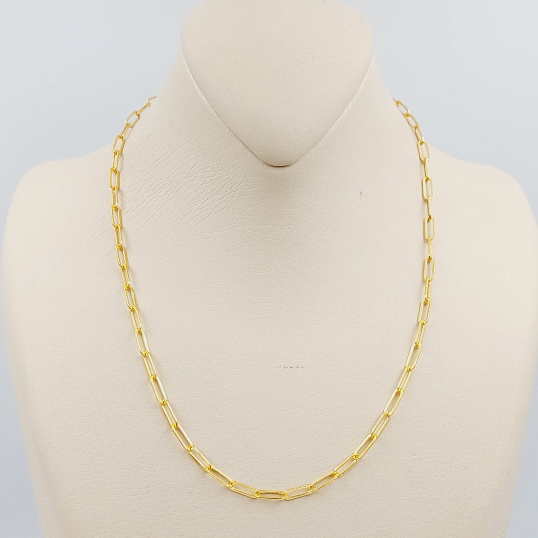 21K Gold 45cm Medium Thickness Paperclip Chain by Saeed Jewelry - Image 2