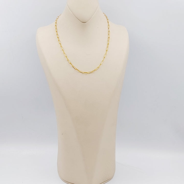 21K Gold 45cm Medium Thickness Paperclip Chain by Saeed Jewelry - Image 3