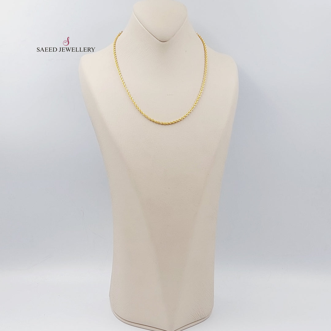 21K Gold 45cm Medium Thickness Rope Chain by Saeed Jewelry - Image 11