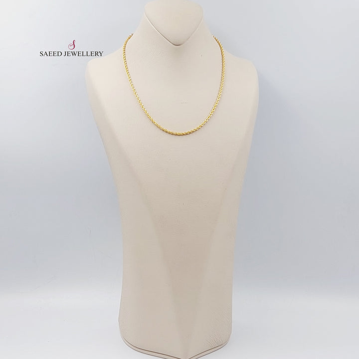 21K Gold 45cm Medium Thickness Rope Chain by Saeed Jewelry - Image 9