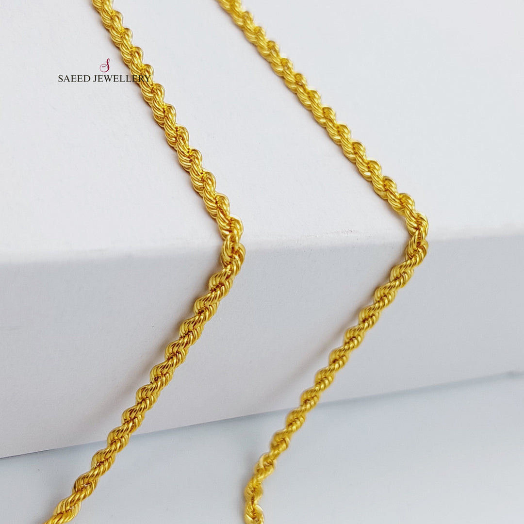 21K Gold 45cm Medium Thickness Rope Chain by Saeed Jewelry - Image 12