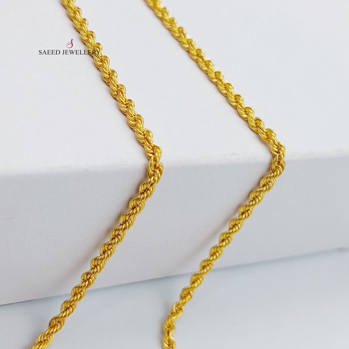 21K Gold 45cm Medium Thickness Rope Chain by Saeed Jewelry - Image 10