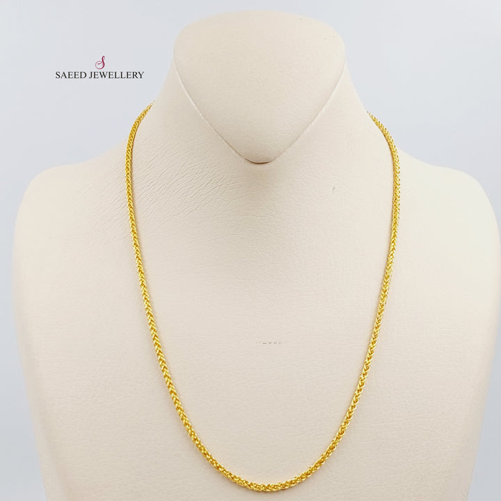 21K Gold 45cm Medium Thickness Franco Chain by Saeed Jewelry - Image 1