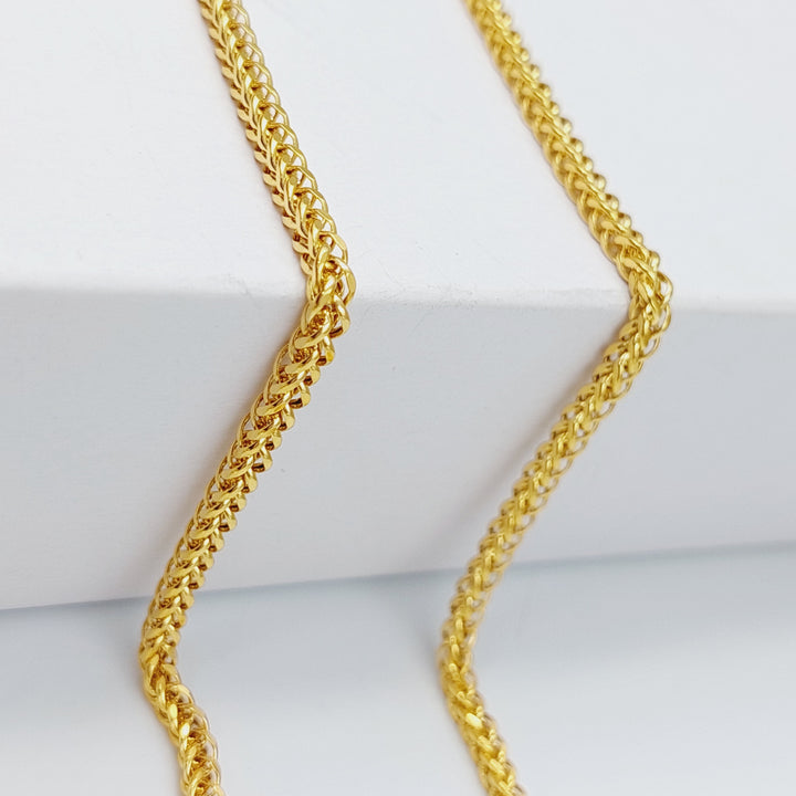 21K Gold 45cm Medium Thickness Franco Chain by Saeed Jewelry - Image 4