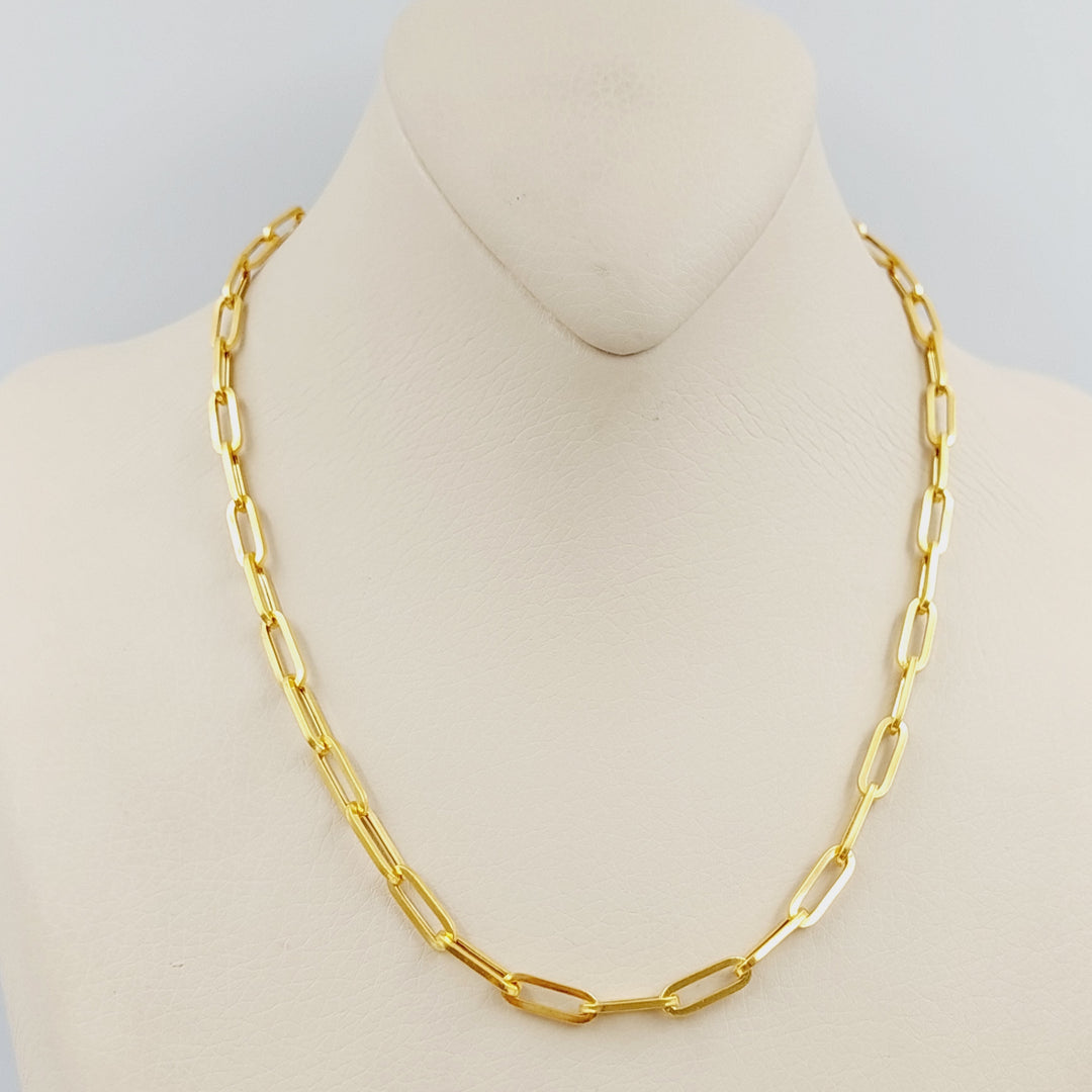 21K Gold 45cm Paperclip Bold Chain by Saeed Jewelry - Image 3