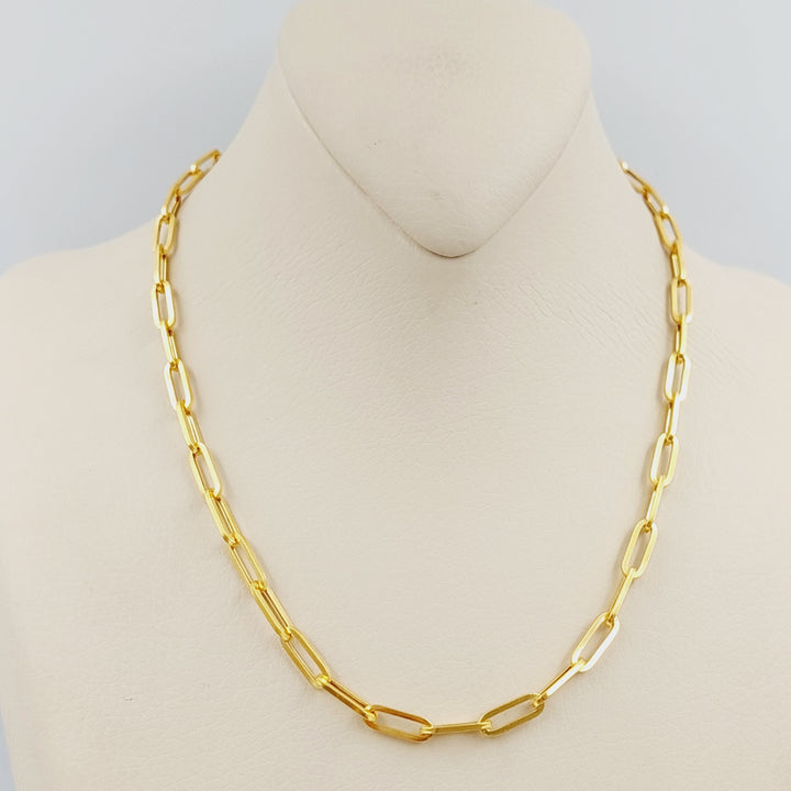 21K Gold 45cm Paperclip Bold Chain by Saeed Jewelry - Image 3