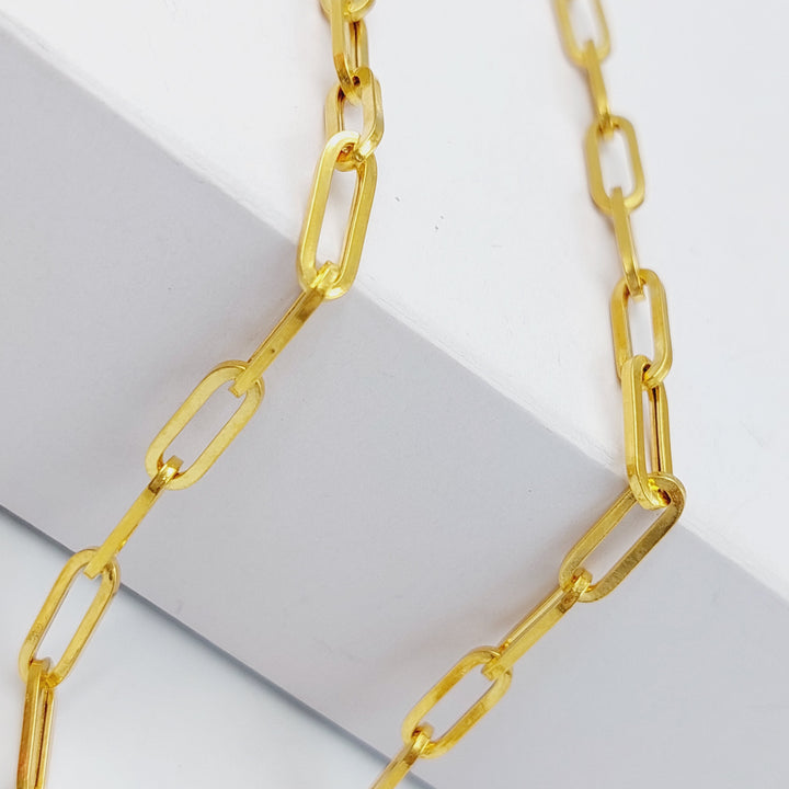 21K Gold 45cm Paperclip Bold Chain by Saeed Jewelry - Image 4