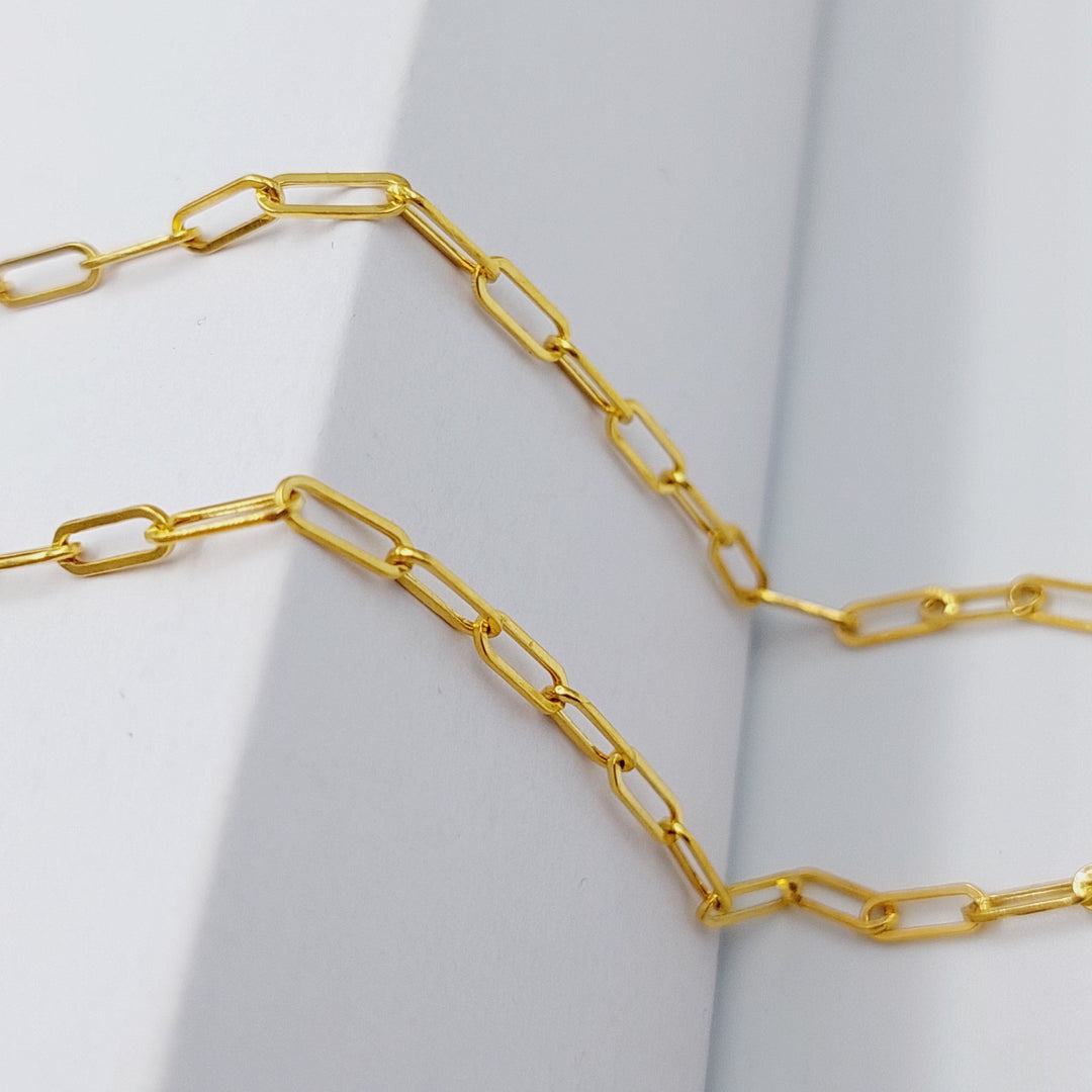 21K Gold 45cm Paperclip Chain by Saeed Jewelry - Image 6