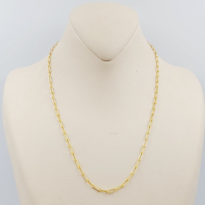 21K Gold 45cm Paperclip Chain by Saeed Jewelry - Image 1