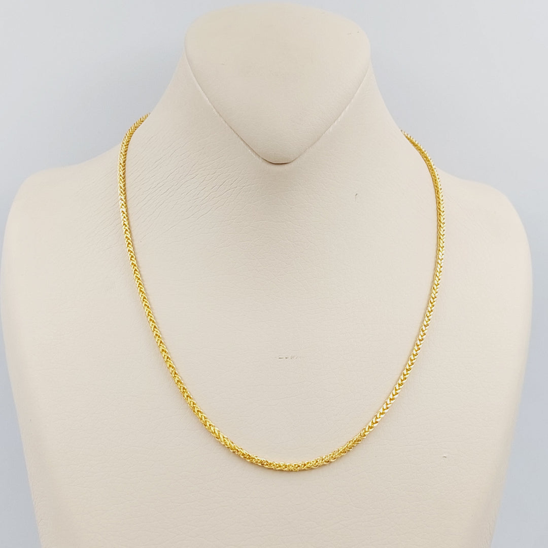 21K Gold 45cm Franco Thin Chain by Saeed Jewelry - Image 1