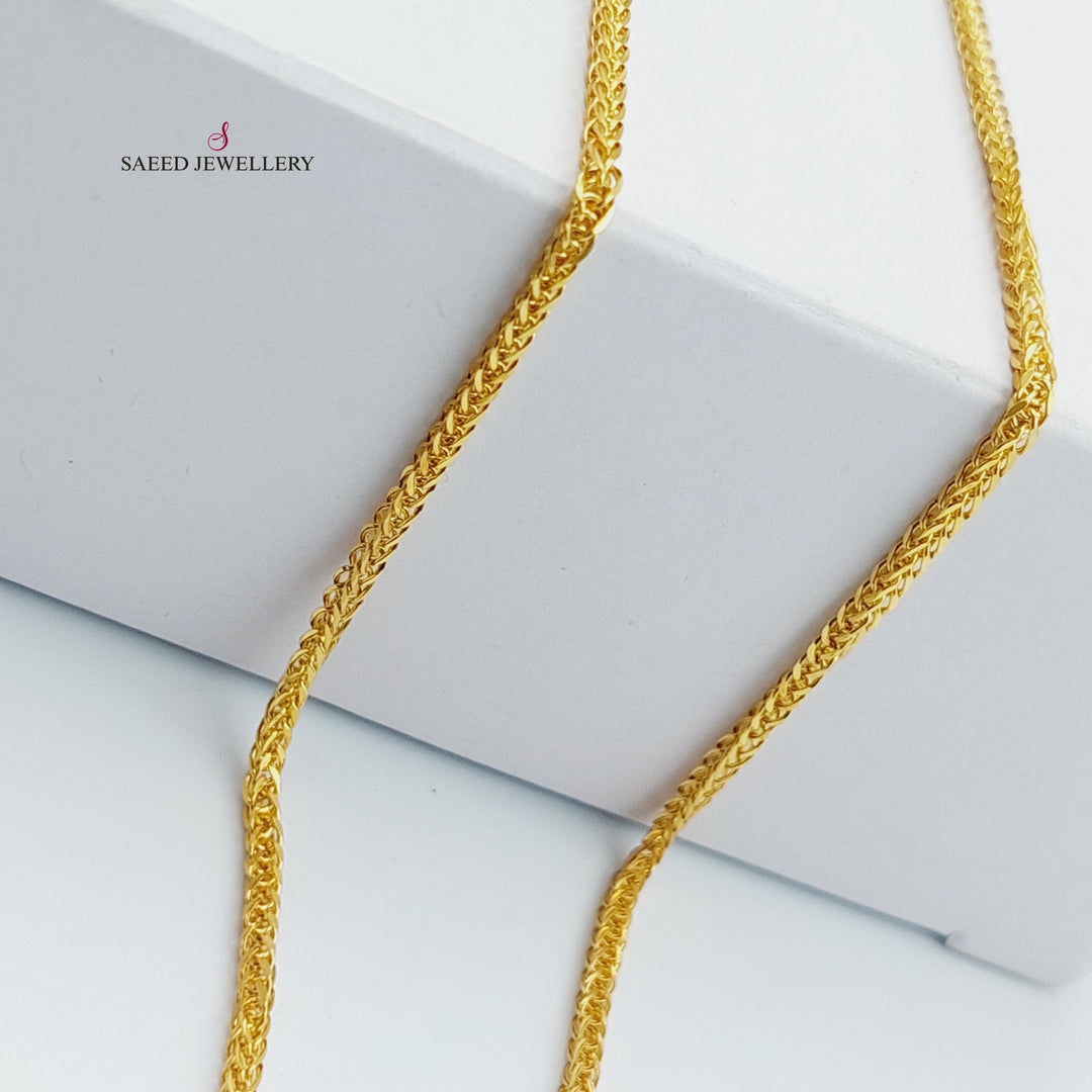 21K Gold 45cm Franco Thin Chain by Saeed Jewelry - Image 2