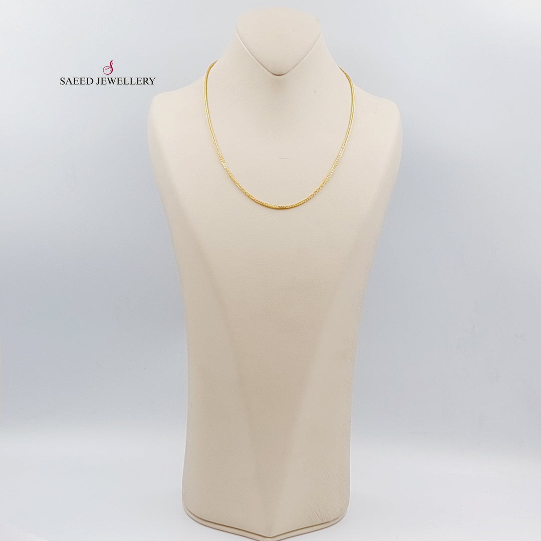 21K Gold 45cm Franco Thin Chain by Saeed Jewelry - Image 1