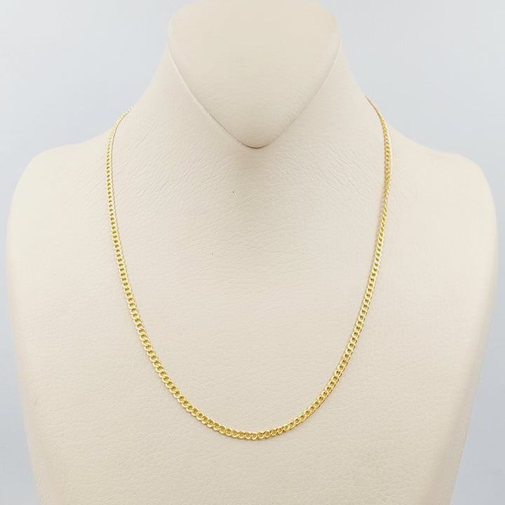 21K Gold 45cm Thin Chain by Saeed Jewelry - Image 3