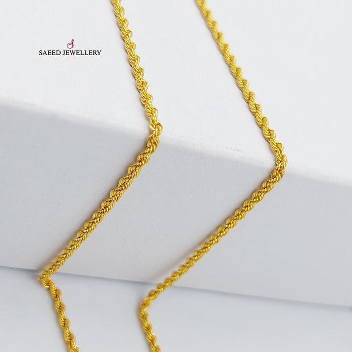 21K Gold 45cm Thin Rope Chain by Saeed Jewelry - Image 9