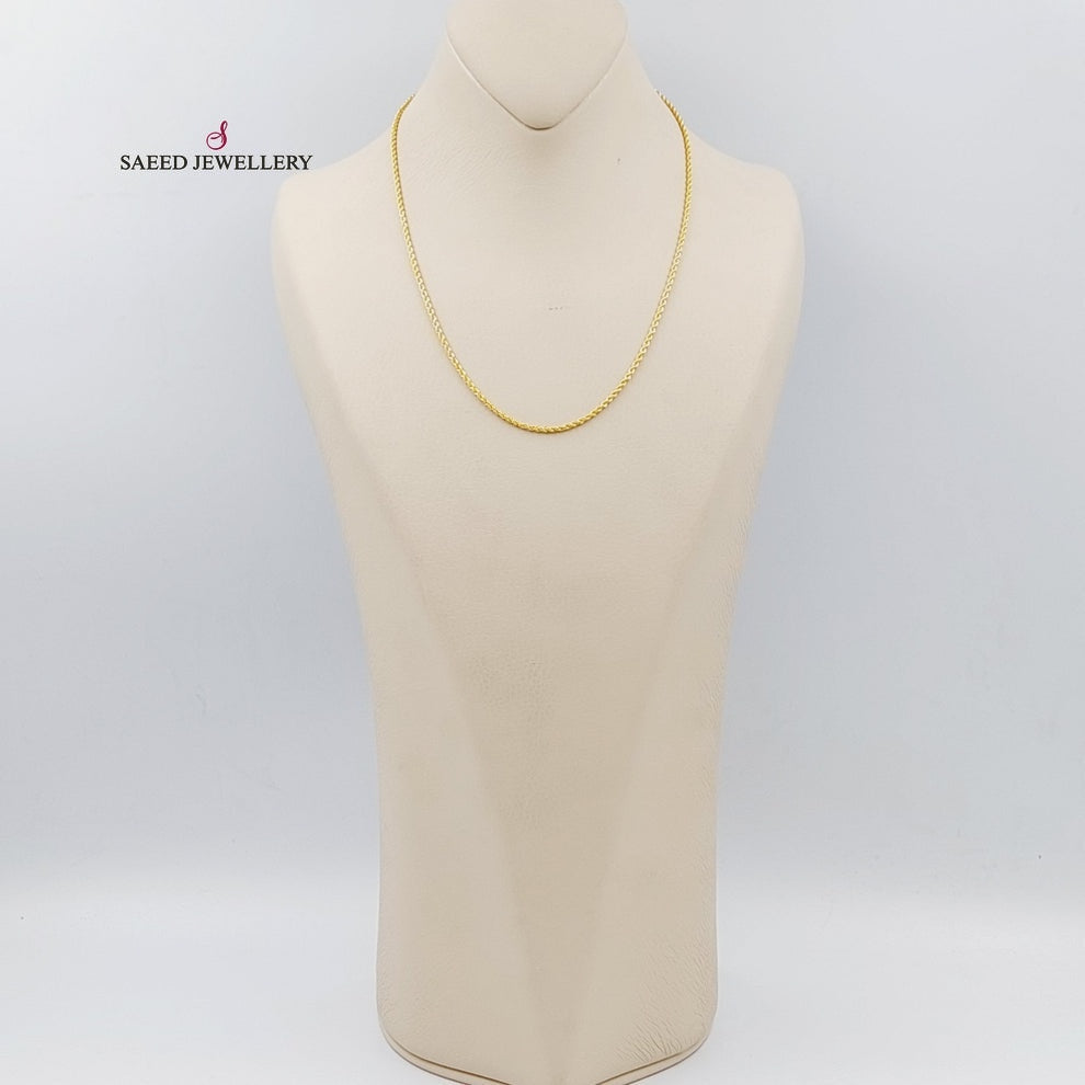 21K Gold 45cm Thin Rope Chain by Saeed Jewelry - Image 4