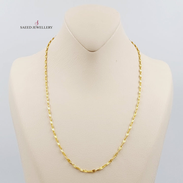 21K Gold 50cm Blade Chain by Saeed Jewelry - Image 1