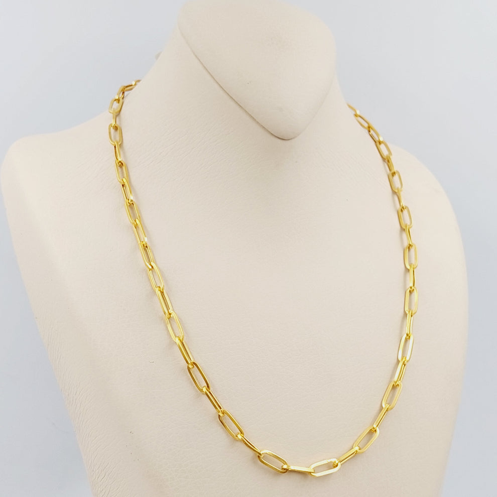 21K Gold 50cm Bold Paperclip Chain by Saeed Jewelry - Image 2