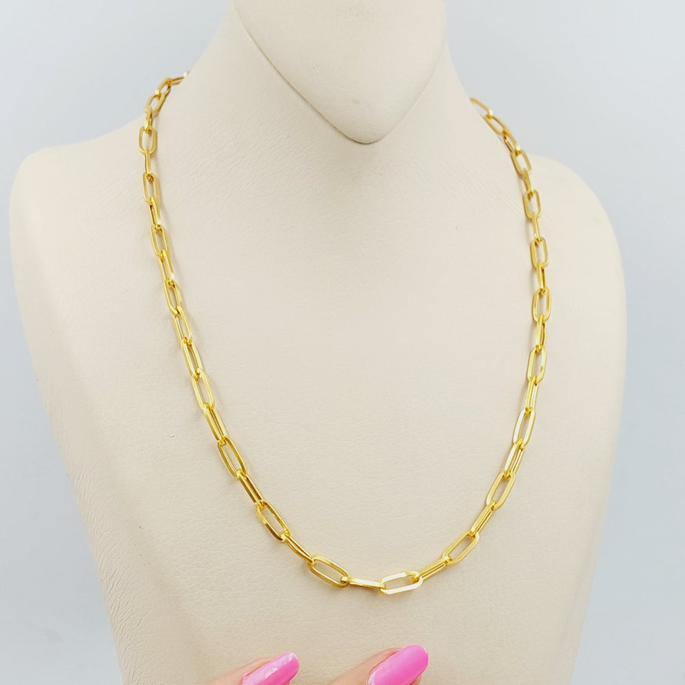21K 50cm Bold Paperclip Chain Made of 21K Yellow Gold by Saeed Jewelry-25277