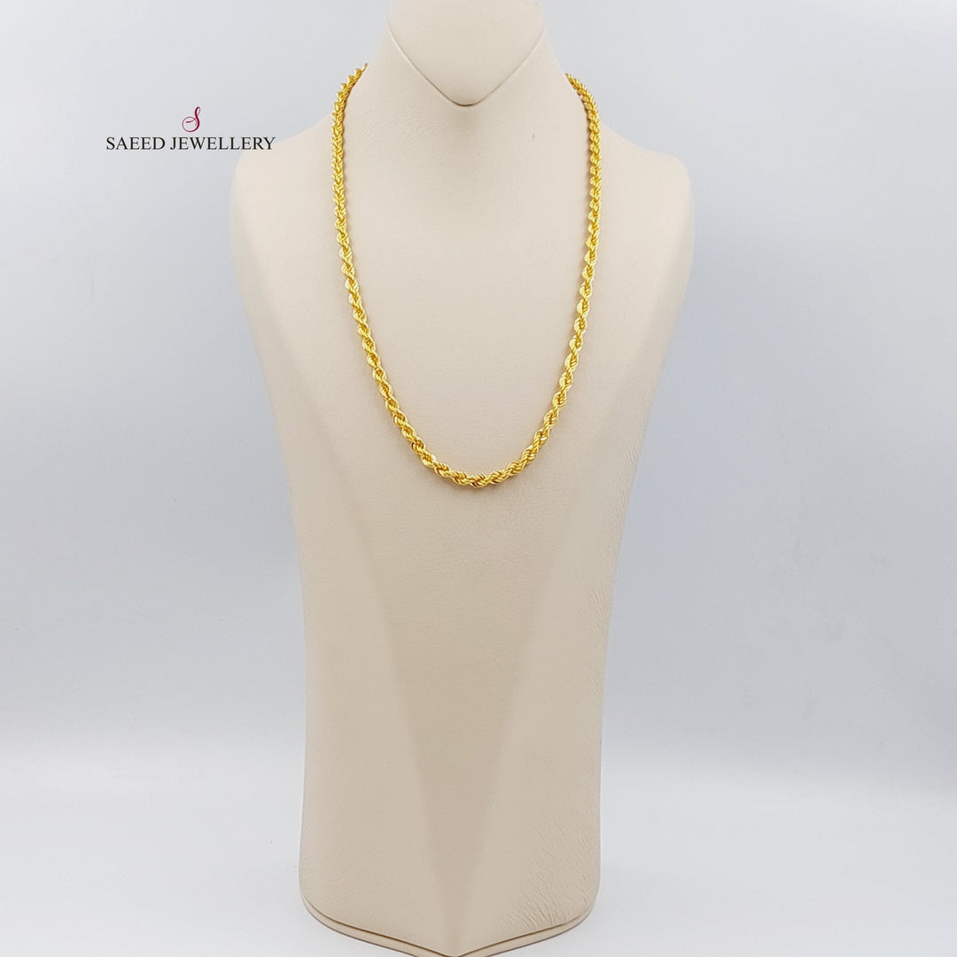 21K Gold 50cm Bold Rope Chain by Saeed Jewelry - Image 3