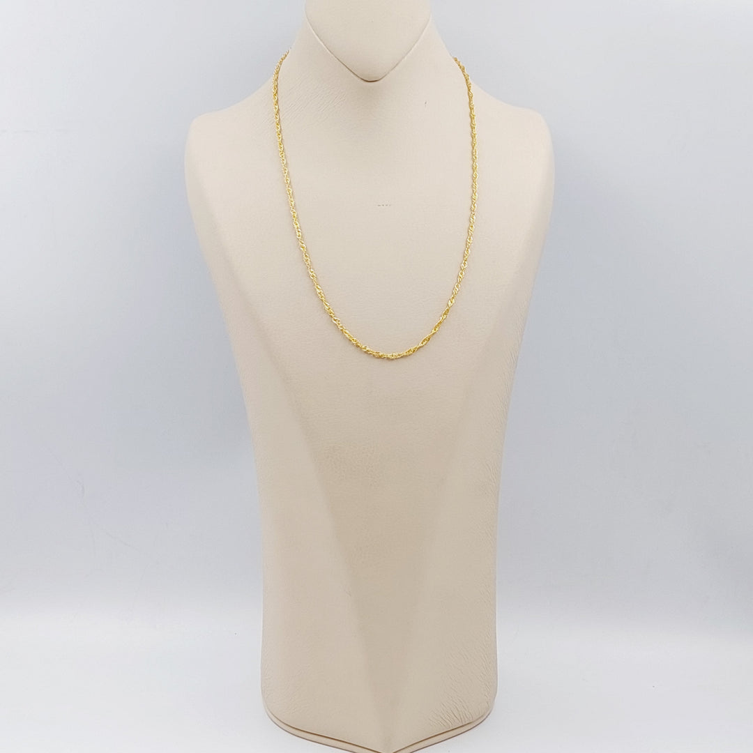 21K Gold 50cm Singapore Chain by Saeed Jewelry - Image 3