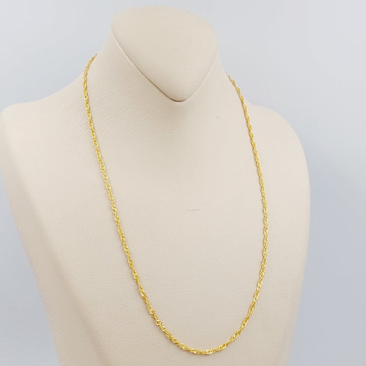 21K Gold 50cm Singapore Chain by Saeed Jewelry - Image 1