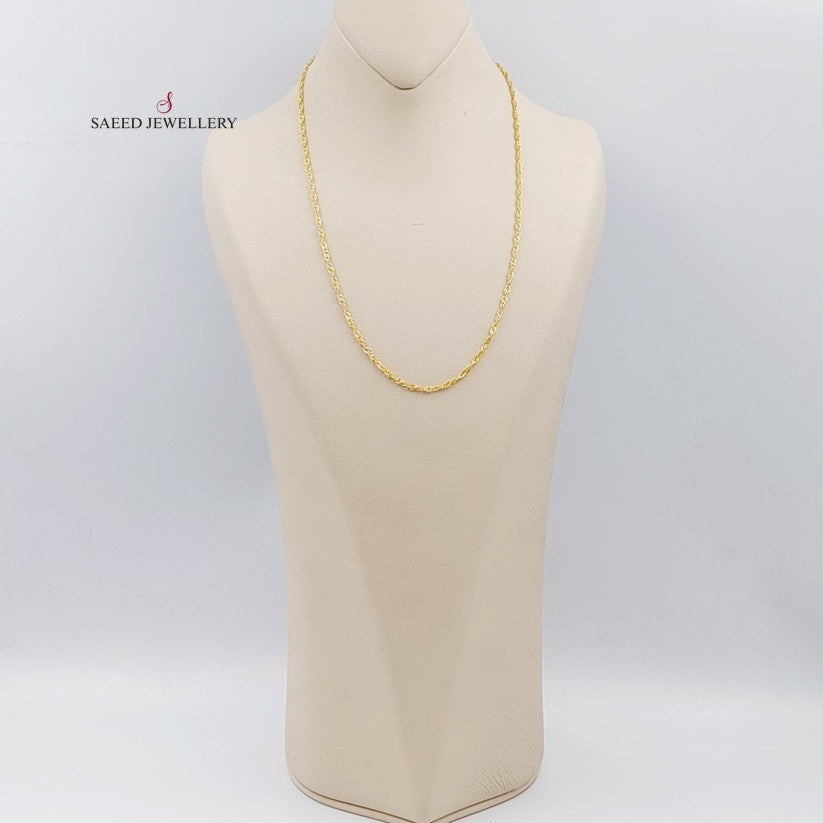 21K Gold 50cm Singapore Chain by Saeed Jewelry - Image 2