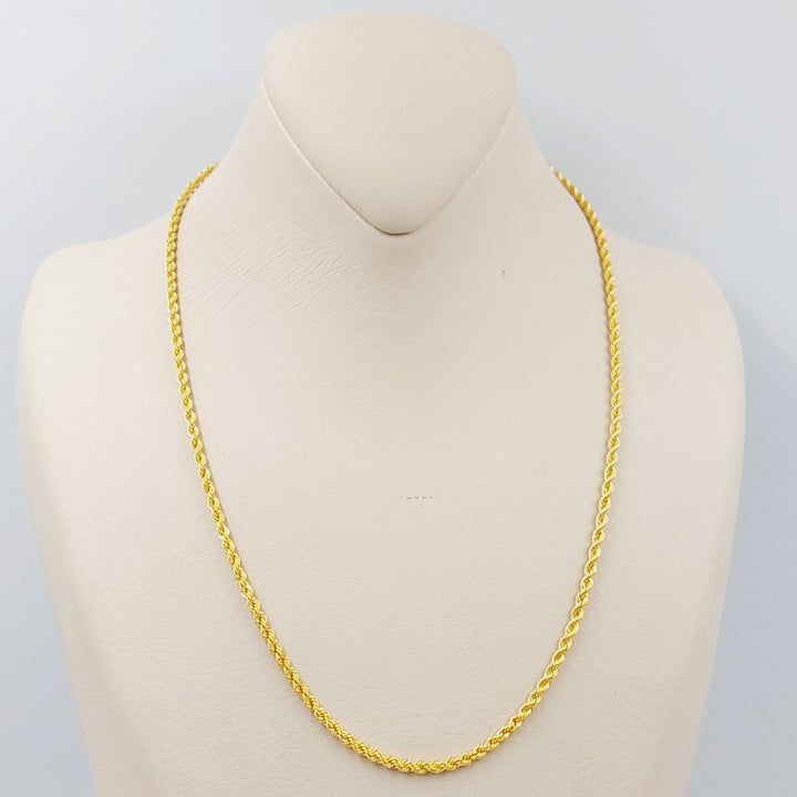 21K Gold 50cm Medium Thickness Rope Chain by Saeed Jewelry - Image 1