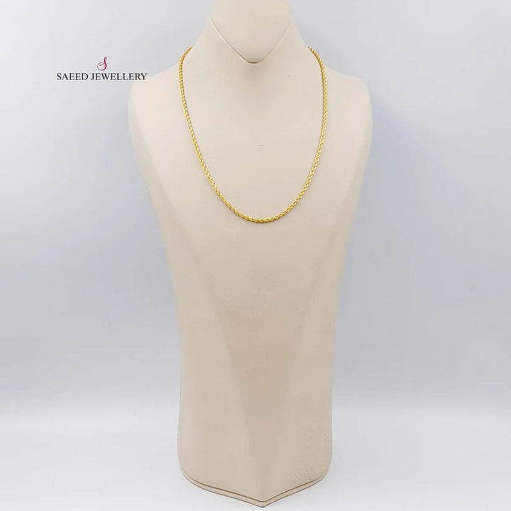 21K Gold 50cm Medium Thickness Rope Chain by Saeed Jewelry - Image 2