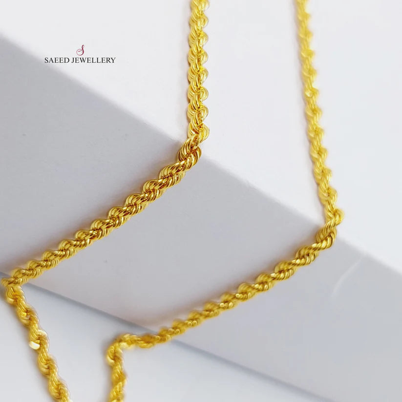 21K Gold 50cm Medium Thickness Rope Chain by Saeed Jewelry - Image 1