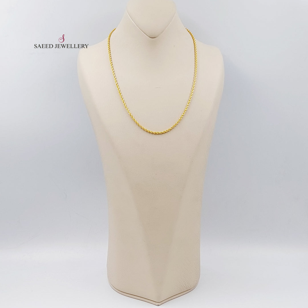 21K Gold 50cm Medium Thickness Rope Chain by Saeed Jewelry - Image 4