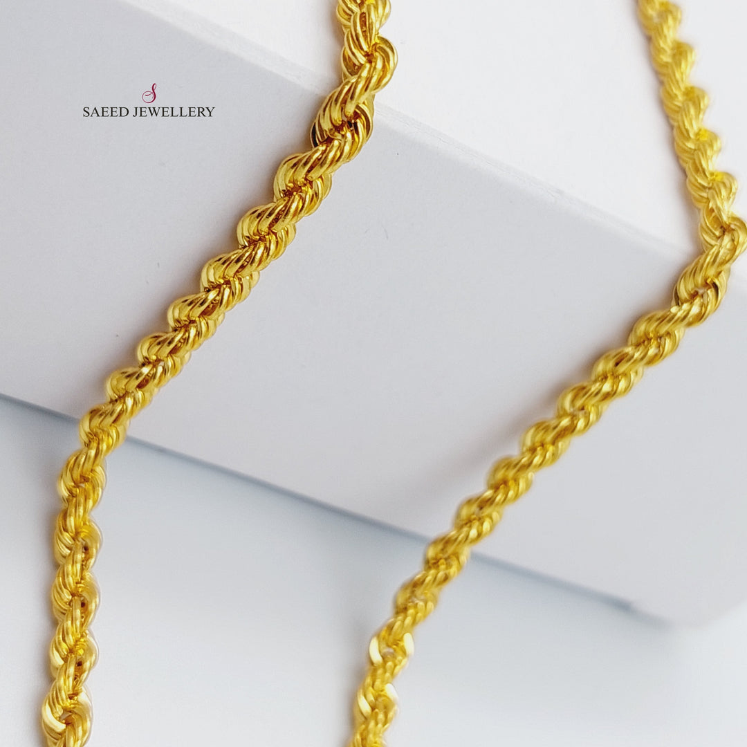 21K Gold 50cm Medium Thickness Rope Chain by Saeed Jewelry - Image 2