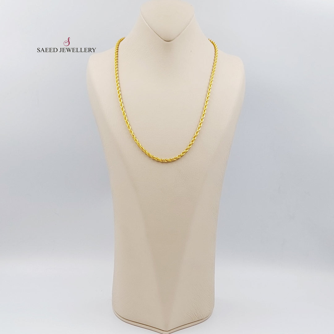 21K Gold 50cm Medium Thickness Rope Chain by Saeed Jewelry - Image 4