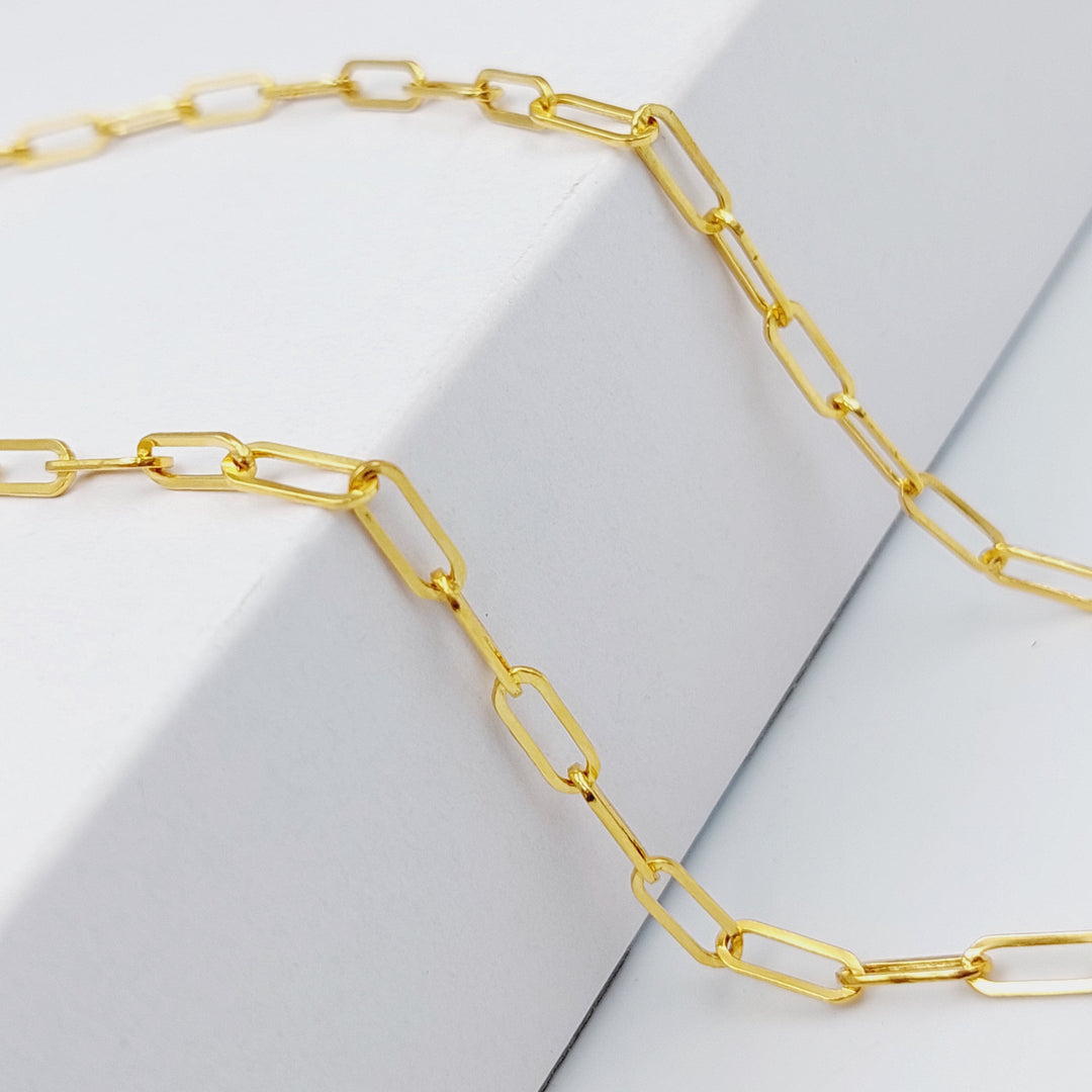 21K Gold 50cm Paperclip Medium Thickness Chain by Saeed Jewelry - Image 4