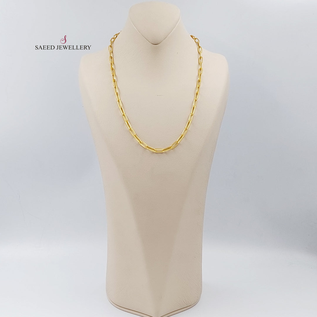 21K Gold 50cm Paperclip Necklace Chain by Saeed Jewelry - Image 3