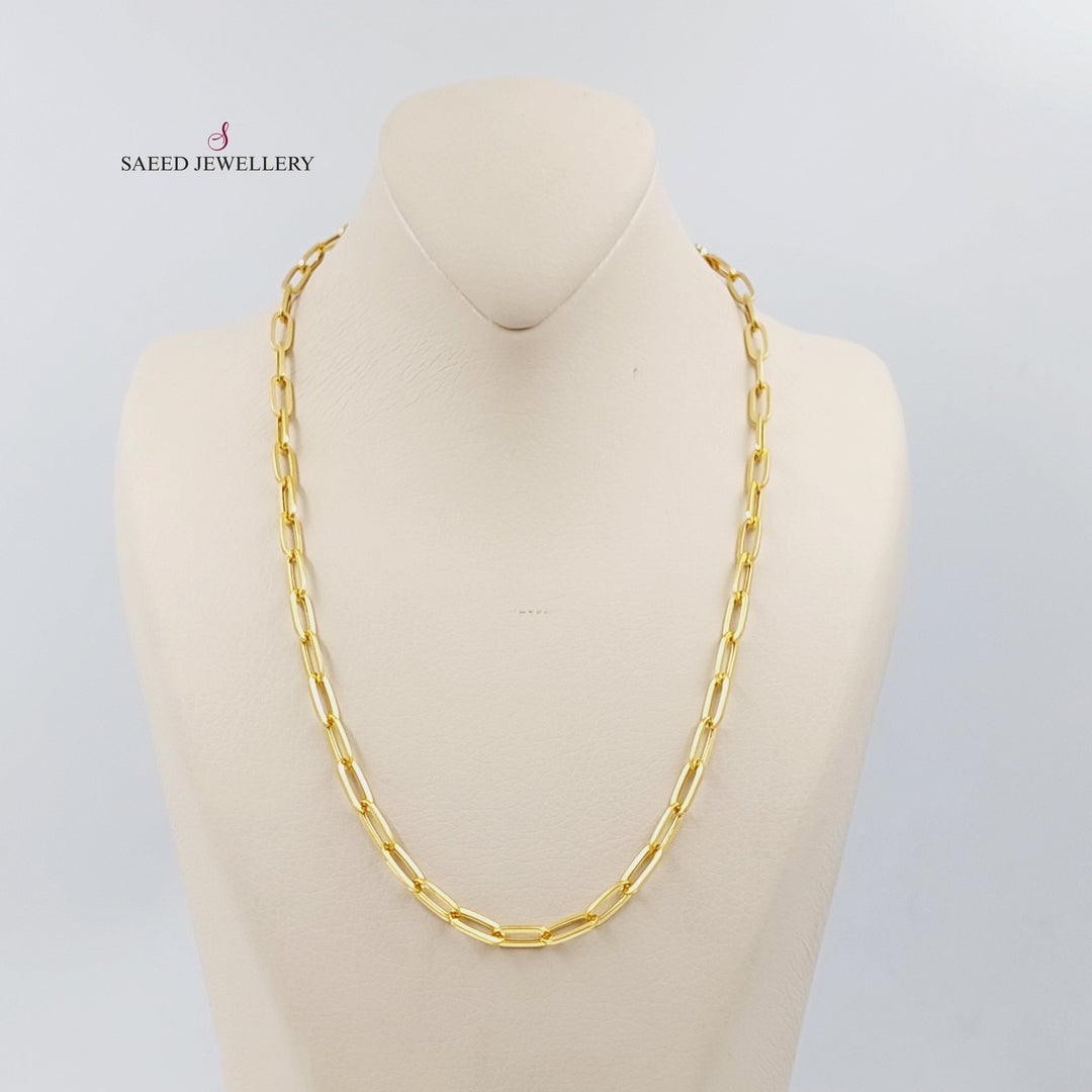 21K Gold 50cm Paperclip Necklace Chain by Saeed Jewelry - Image 1